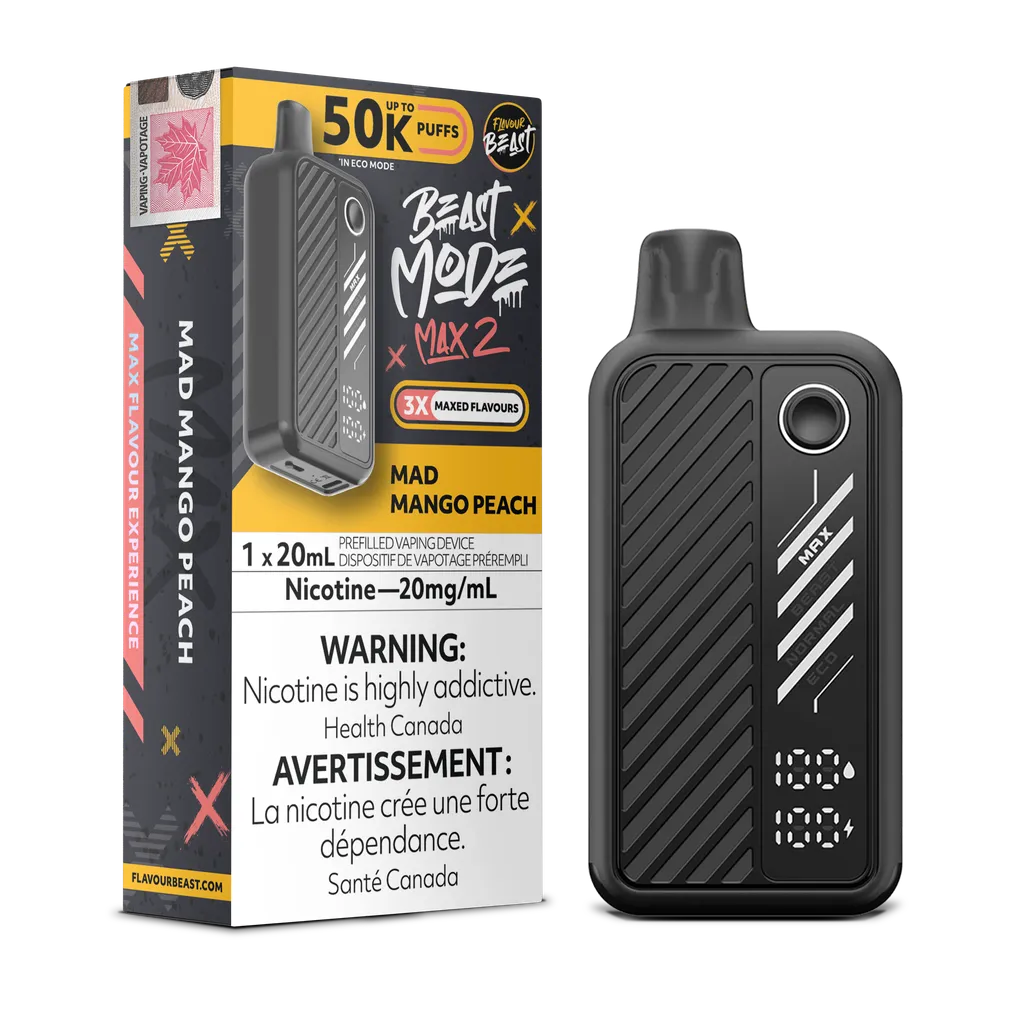 Mad Mango Peach Flavour Beast Mode Max 2 - Disposable 50K by FLAVOUR BEAST