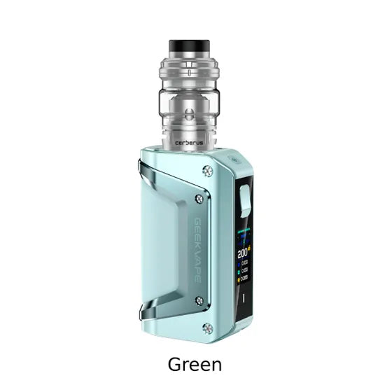 Geekvape Aegis Legend 3 200W Starter Kit in purple with a silver Cerberus tank.