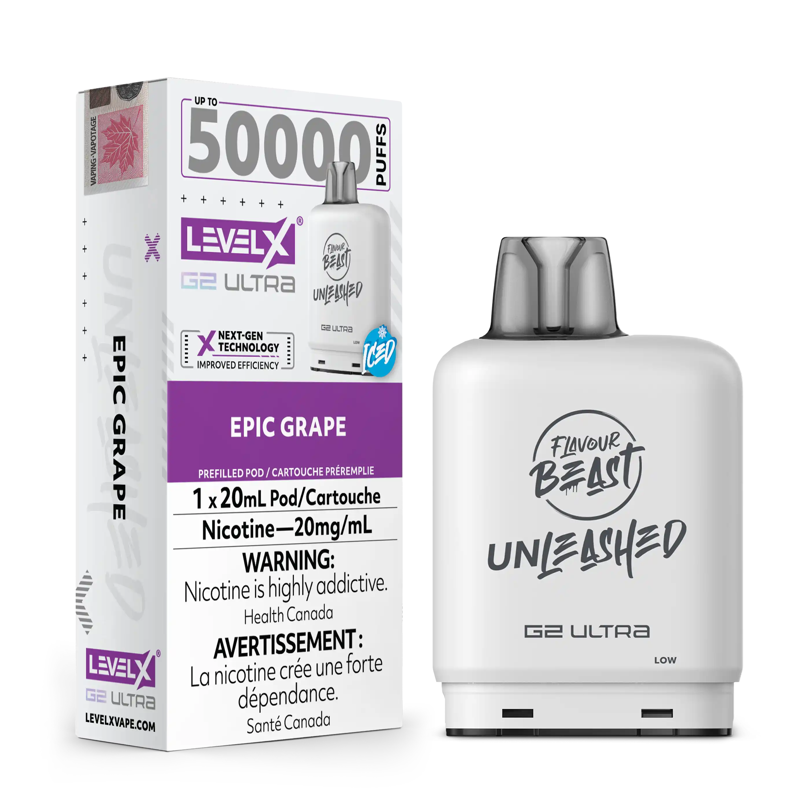 Epic Grape by Level X Flavour Beast Unleashed G2 Ultra 50K