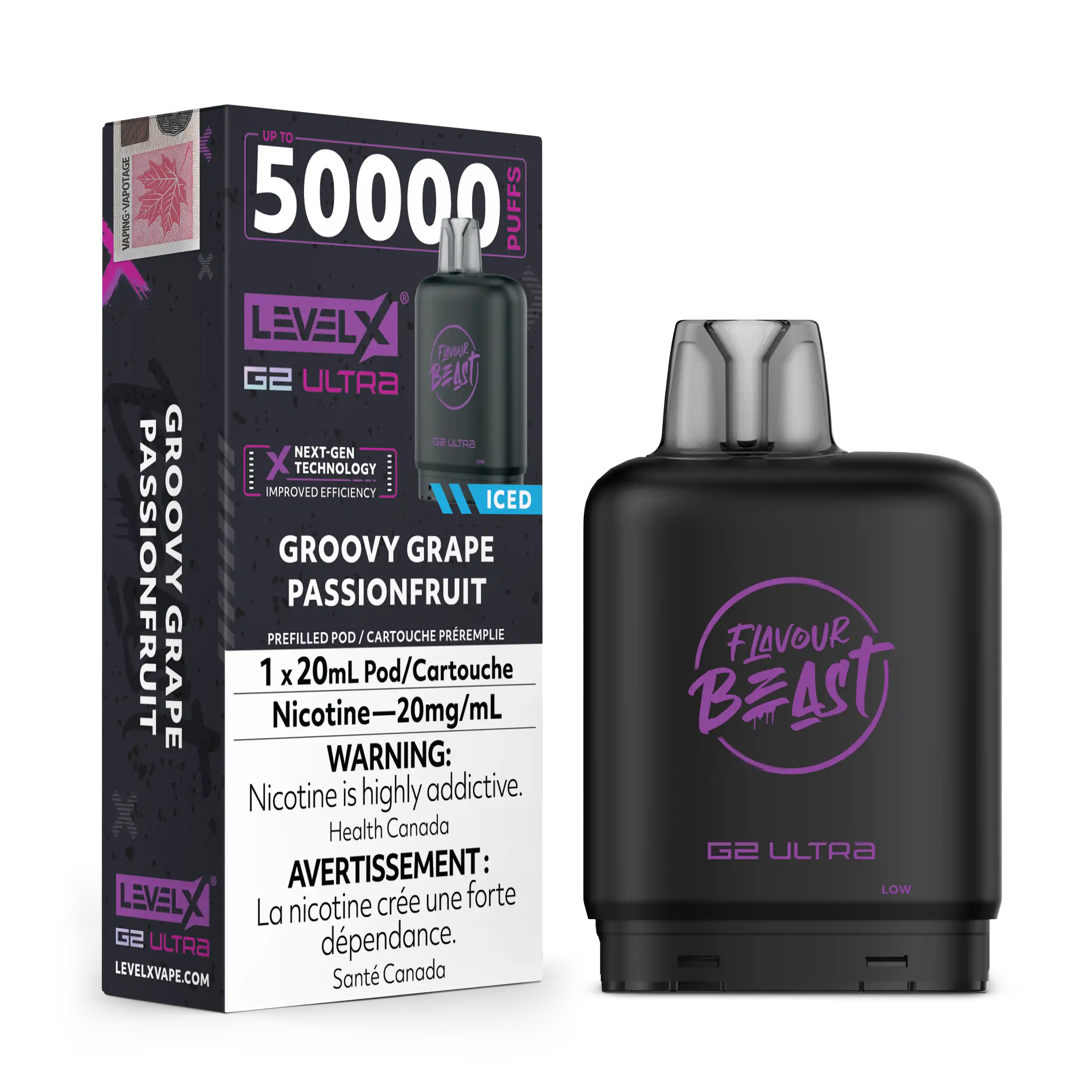 Groovy Grape Passionfruit by Level X Flavour Beast G2 Ultra 50K