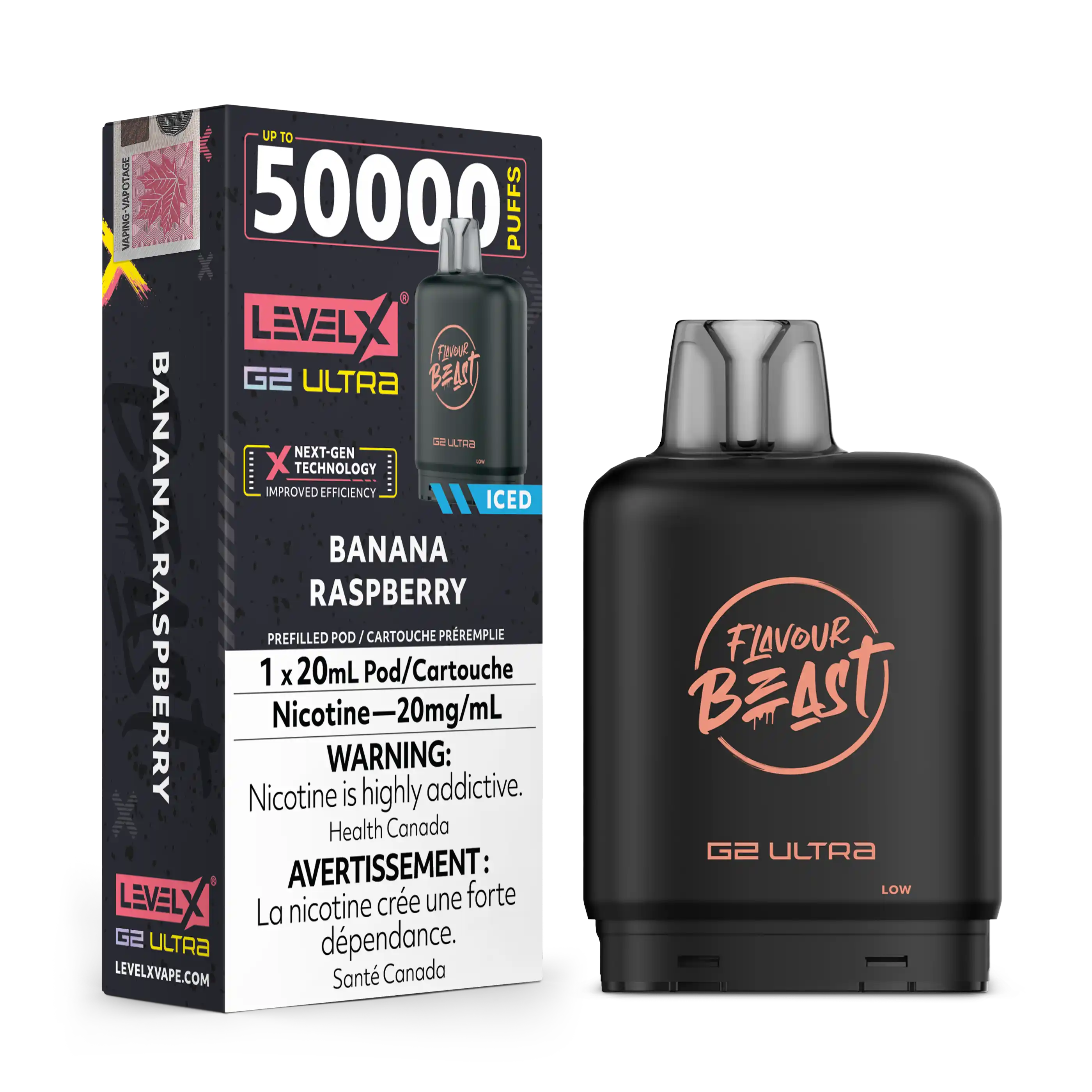 Banana Raspberry Iced by Level X Flavour Beast G2 Ultra 50K