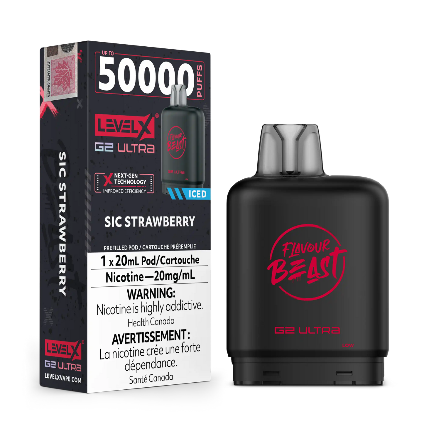 Sic Strawberry Iced Flavour Beast Boost G2 Pods 25K