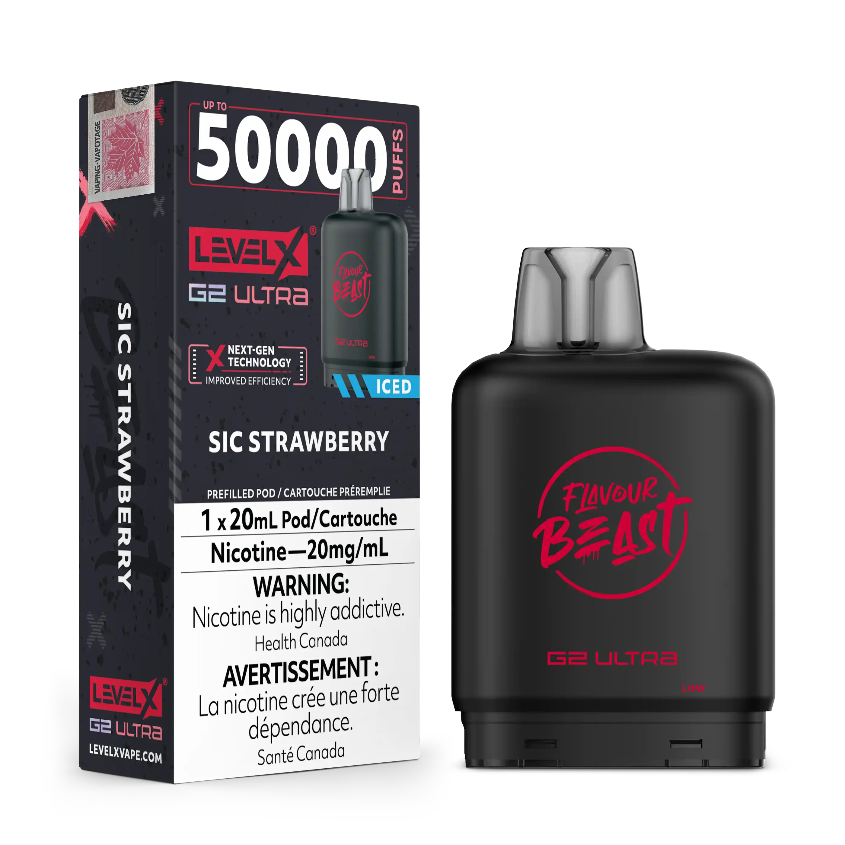 Sic Strawberry Iced Flavour Beast Boost G2 Pods 25K