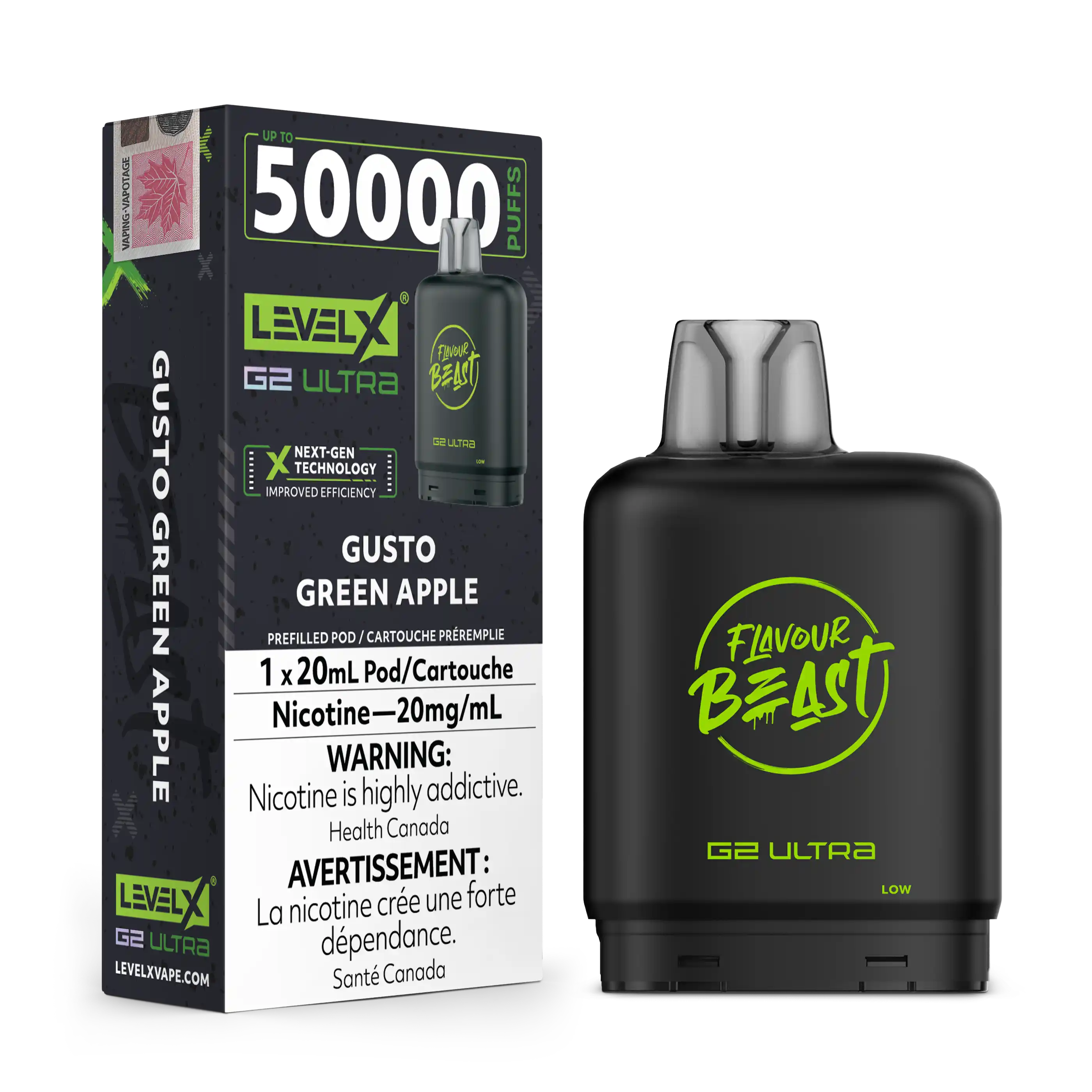 Gusto Green Apple by Level X Flavour Beast G2 Ultra 50K
