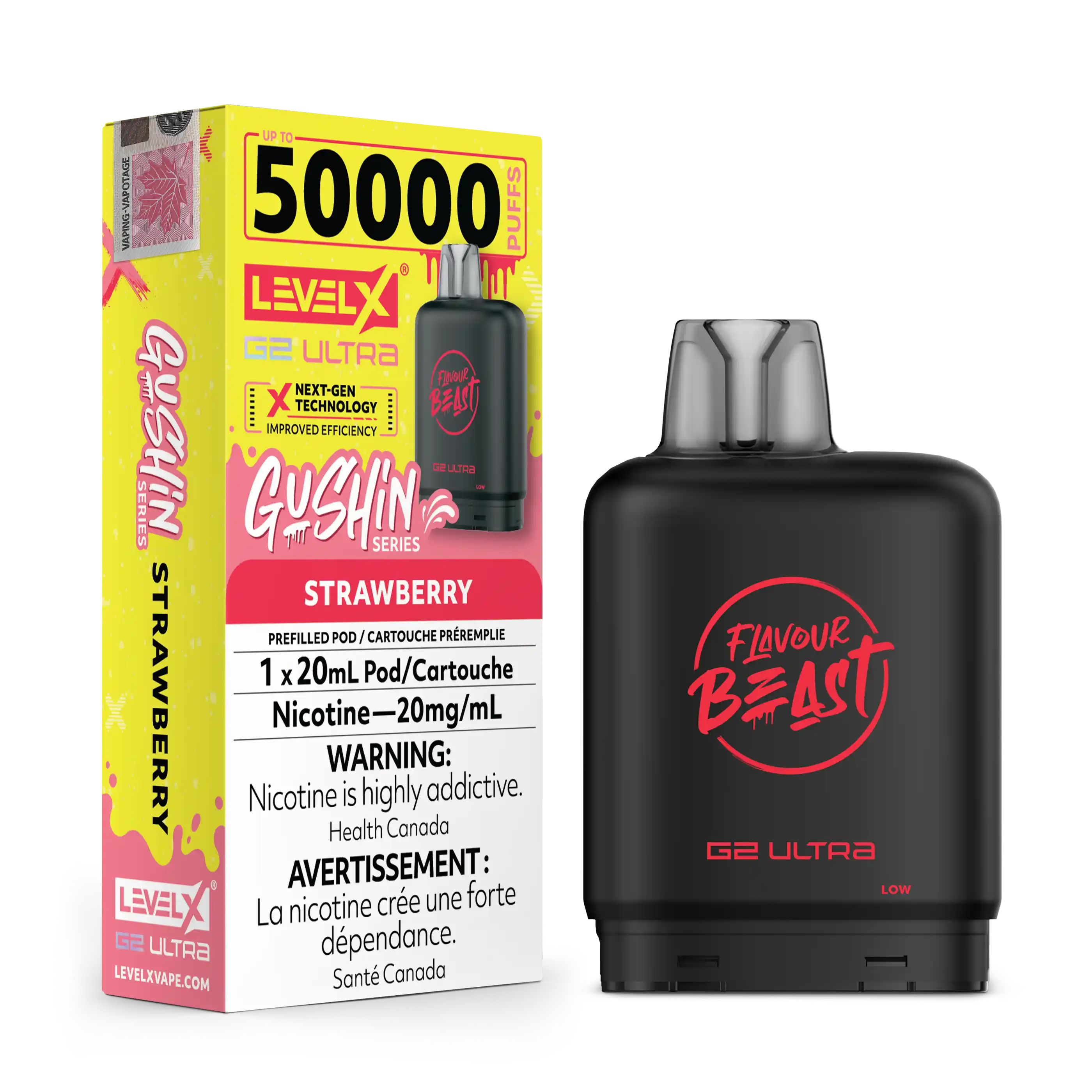 Gushin Strawberry by Level X Flavour Beast G2 Ultra 50K