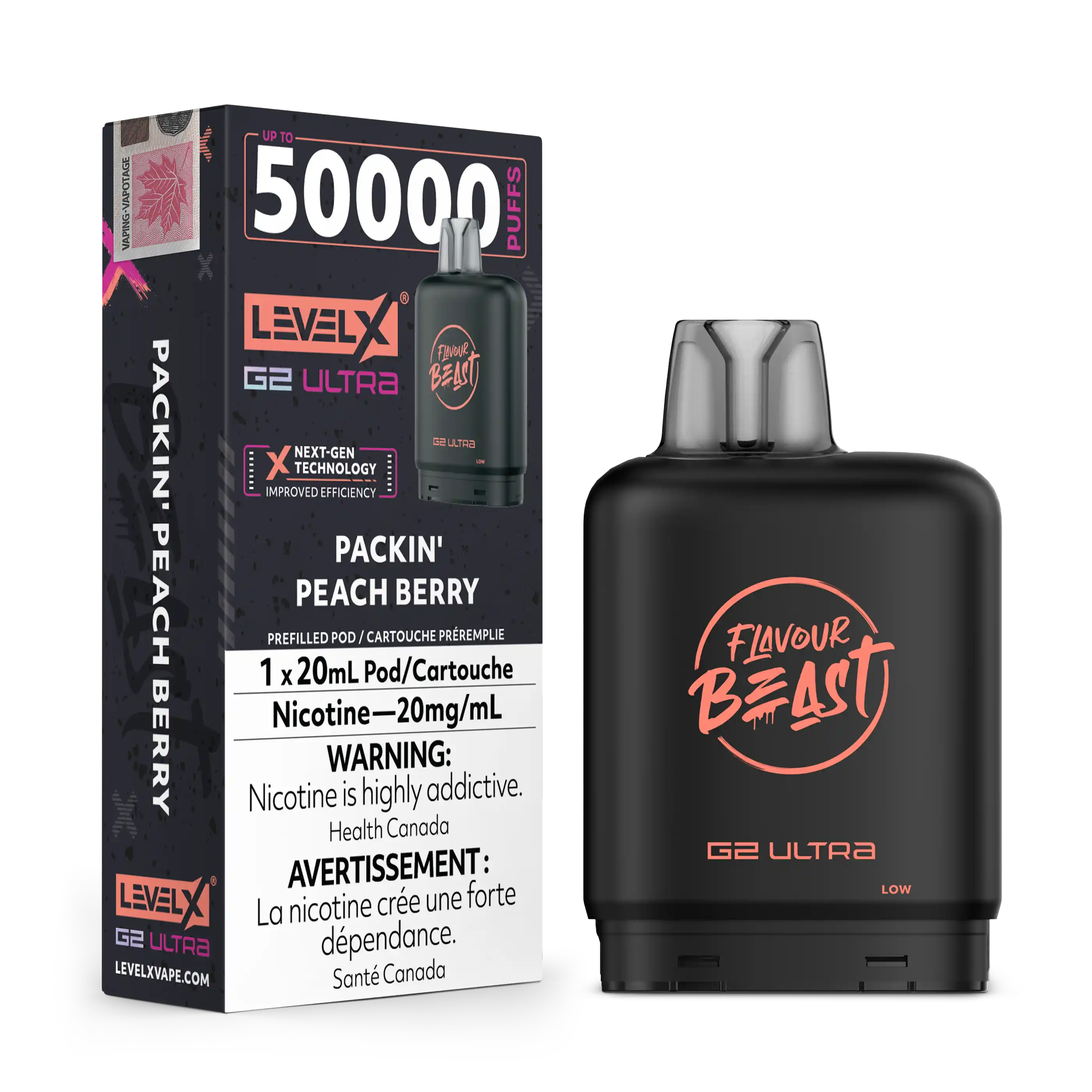 Packin' Peach Berry by Level X Flavour Beast G2 Ultra 50K