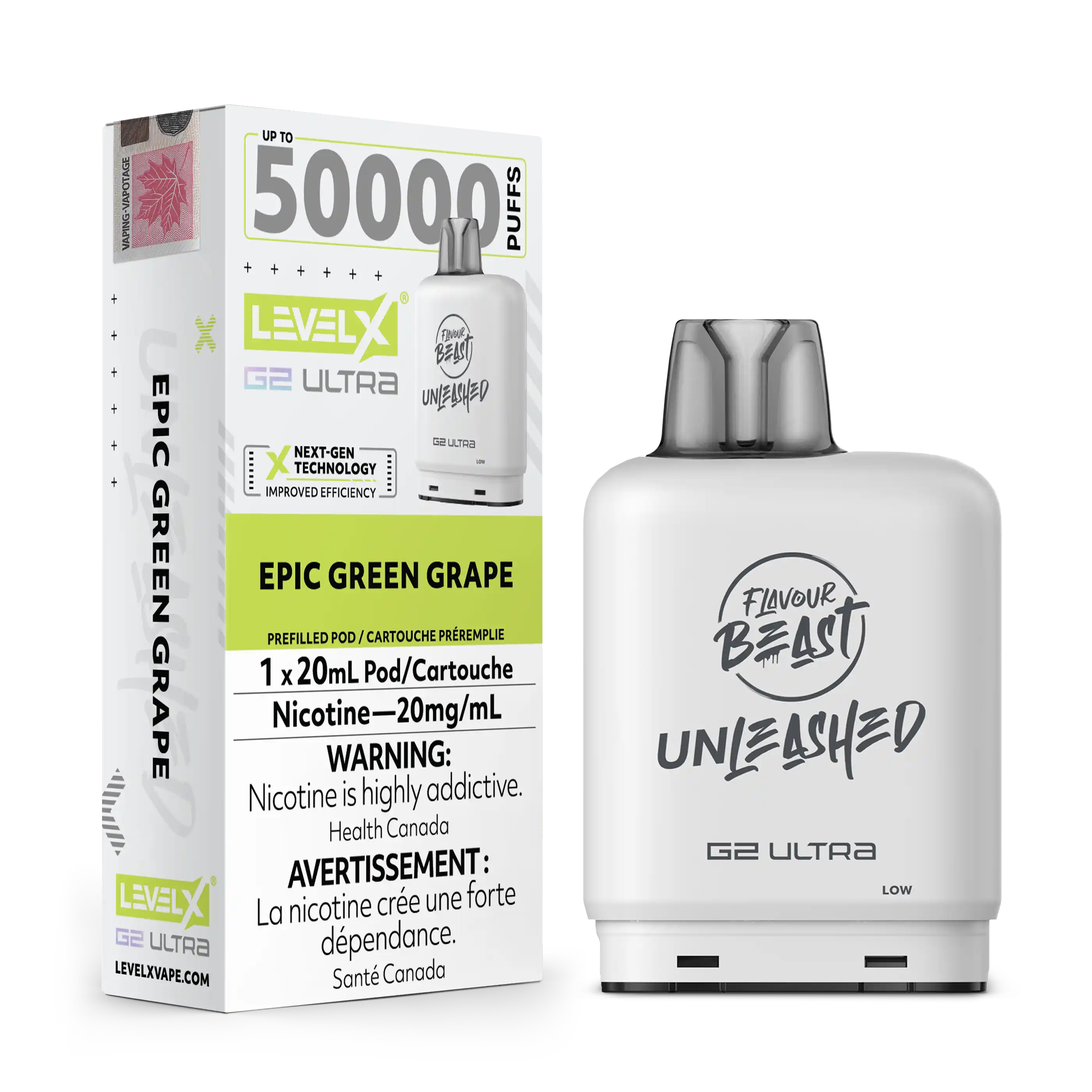 Epic Green Grape by Level X Flavour Beast Unleashed G2 Ultra 50K