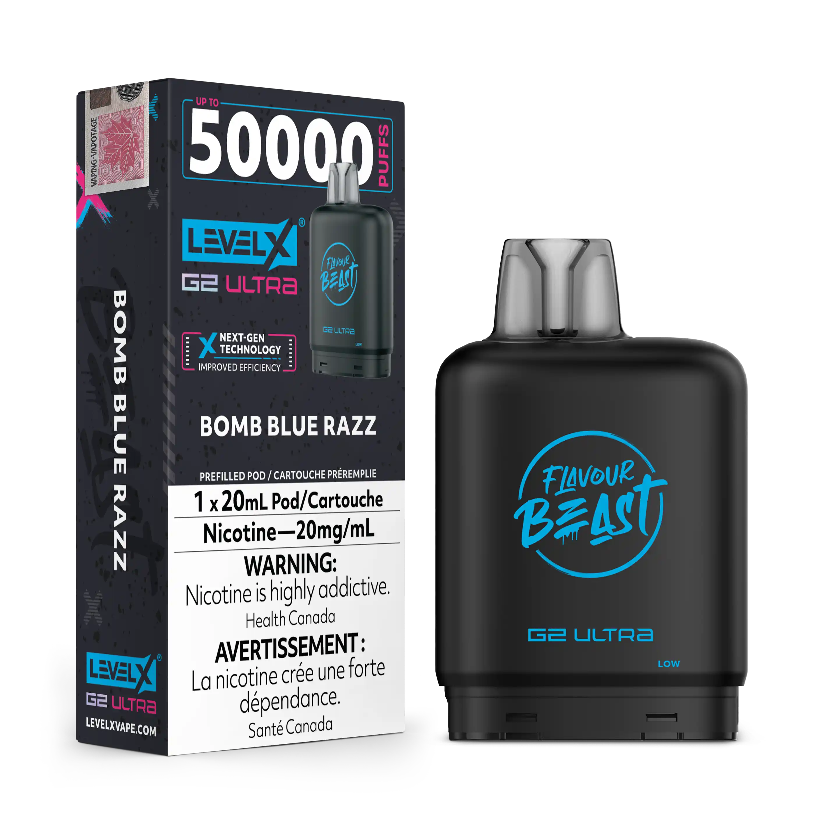 Bomb Blue Razz by Level X Flavour Beast G2 Ultra 50K