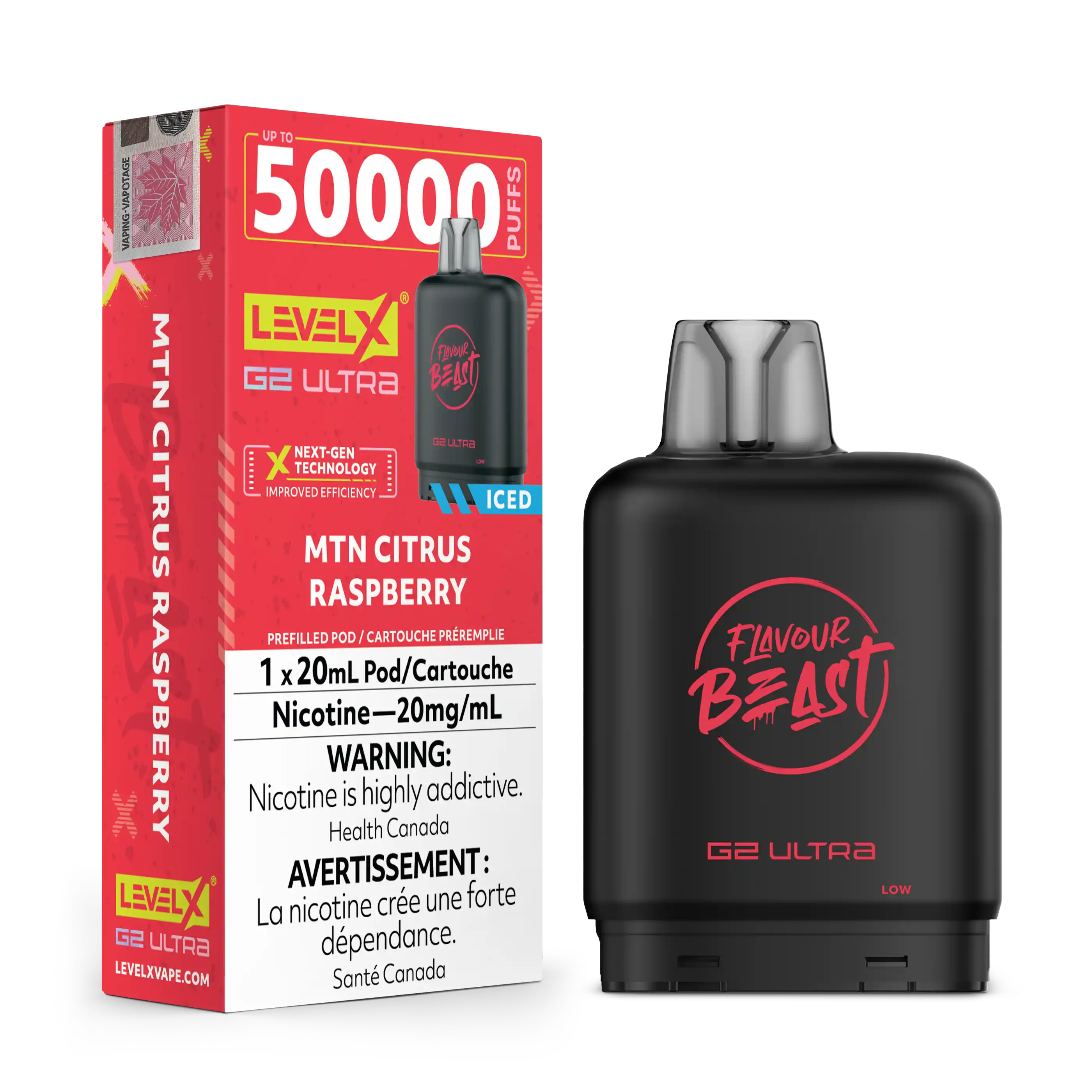 MTN Citrus Raspberry Iced by Level X Flavour Beast G2 Ultra 50K