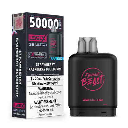 Strawberry Raspberry Blueberry Ice Flavour Beast Boost G2 Pods 25K