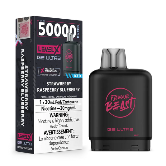 Strawberry Raspberry Blueberry Ice Flavour Beast Boost G2 Pods 25K