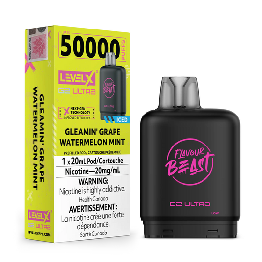 Gleamin' Grape Watermelon Mint by Level X Flavour Beast G2 Ultra 50K