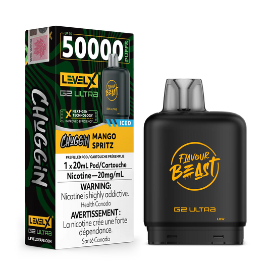 Mango Spritz Iced Chuggin by Level X Flavour Beast G2 Ultra 50K
