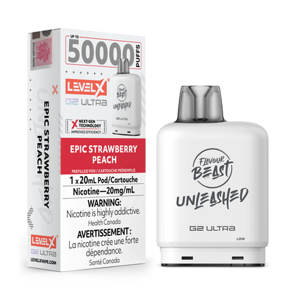 Epic Strawberry Peach by Level X Flavour Beast Unleashed G2 Ultra 50K