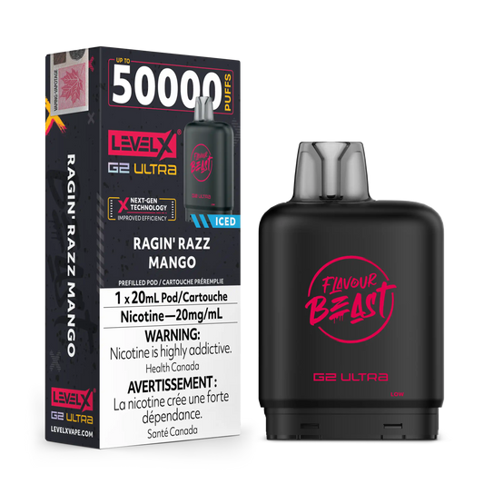 Ragin' Razz Mango by Level X Flavour Beast G2 Ultra 50K