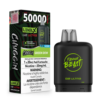 Green Dew Iced Chuggin by Level X Flavour Beast G2 Ultra 50K