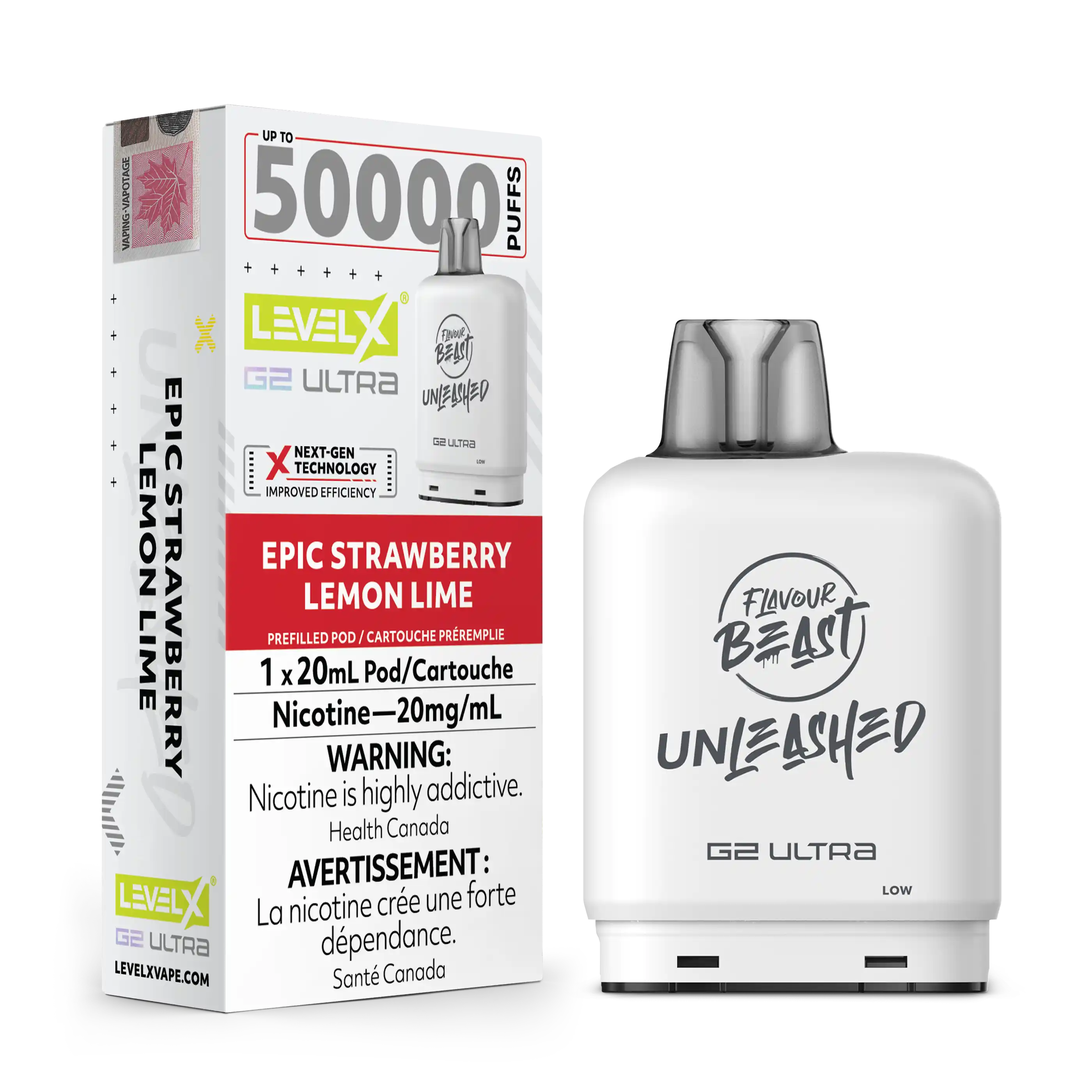Epic Strawberry Lemon Lime by Level X Flavour Beast Unleashed G2 Ultra 50K
