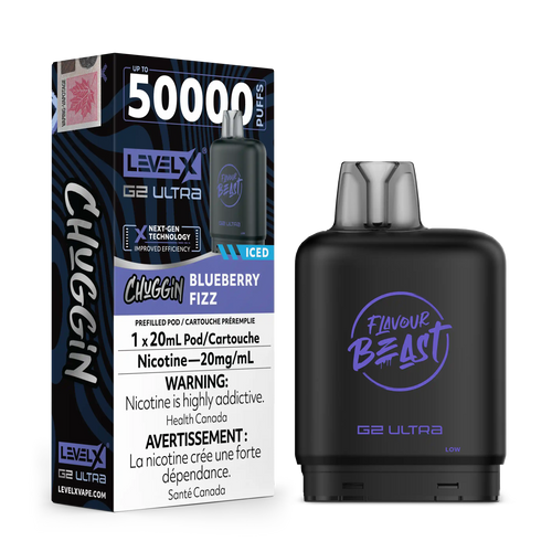 Blueberry Sparkle/Fizz Iced Chuggin by Level X Flavour Beast G2 Ultra 50K