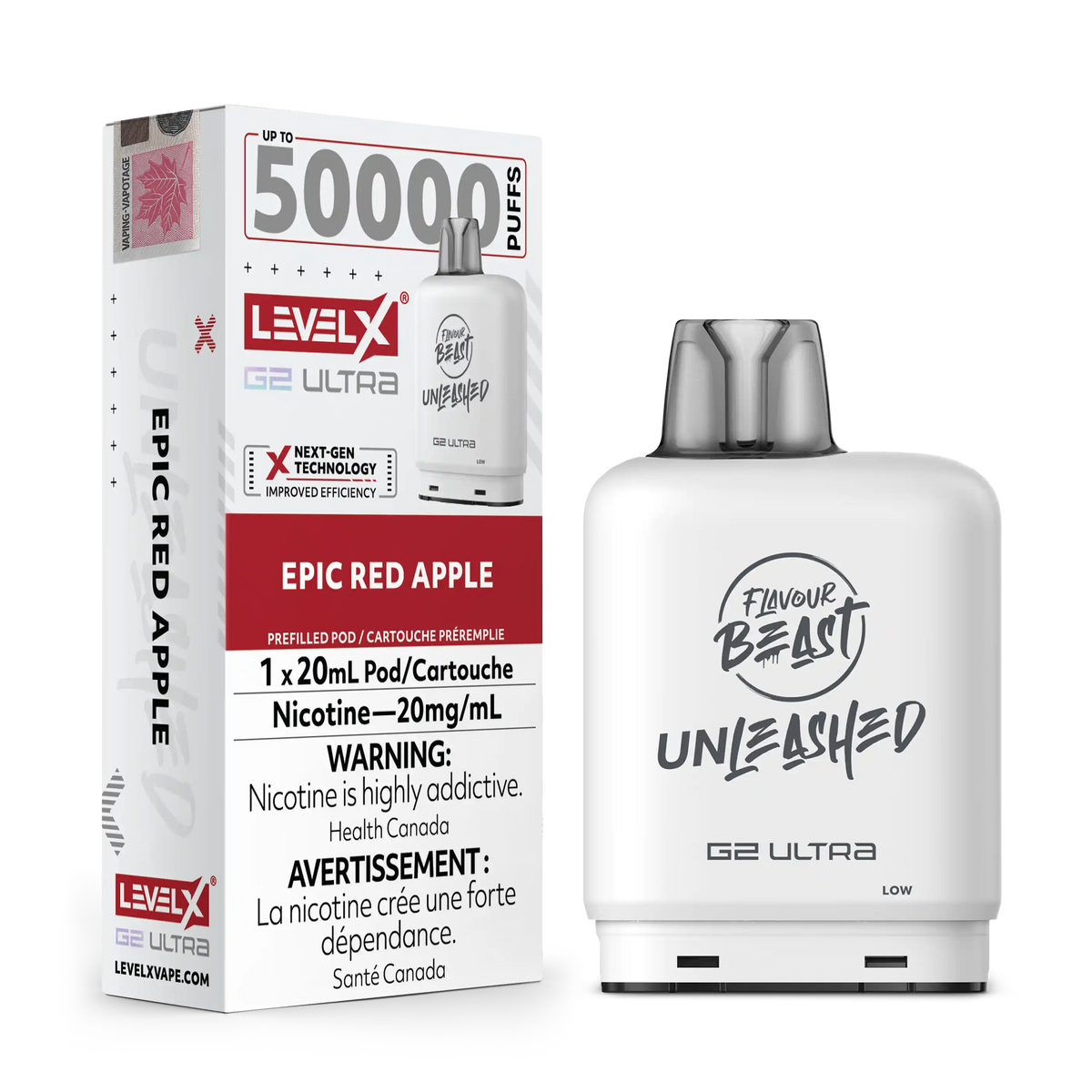 Epic Red Apple by Level X Flavour Beast Unleashed G2 Ultra 50K