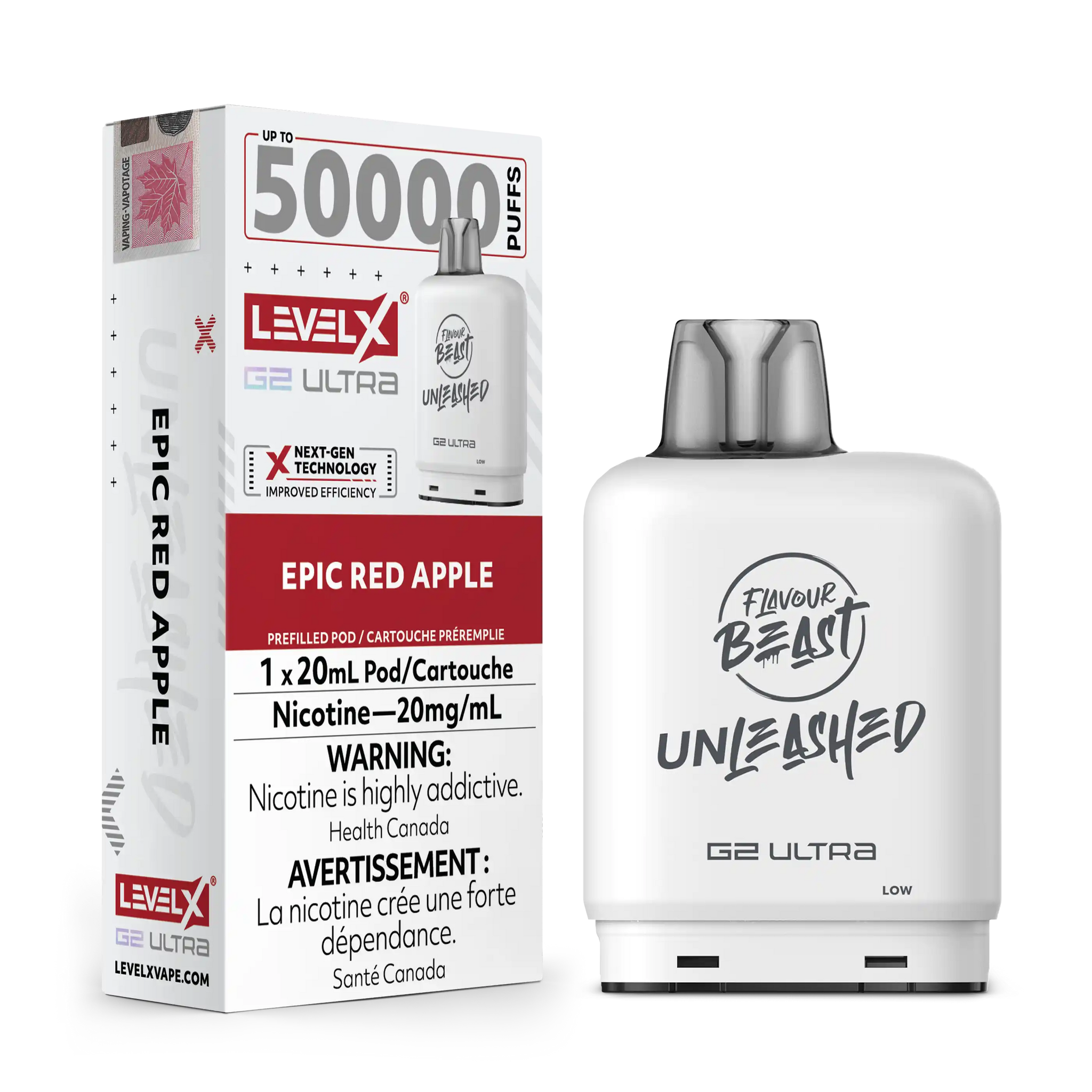 Epic Red Apple by Level X Flavour Beast Unleashed G2 Ultra 50K