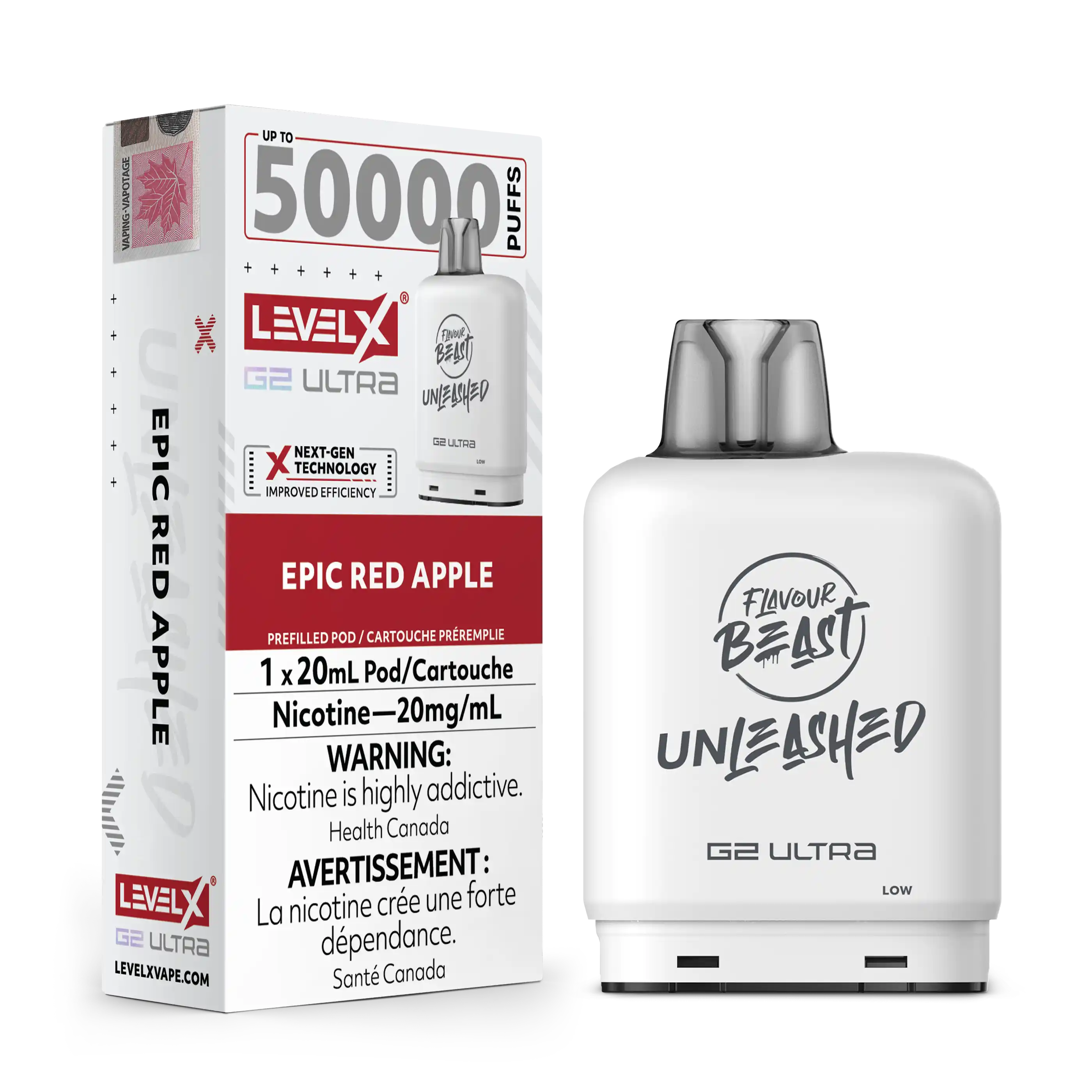 Epic Red Apple by Level X Flavour Beast Unleashed G2 Ultra 50K