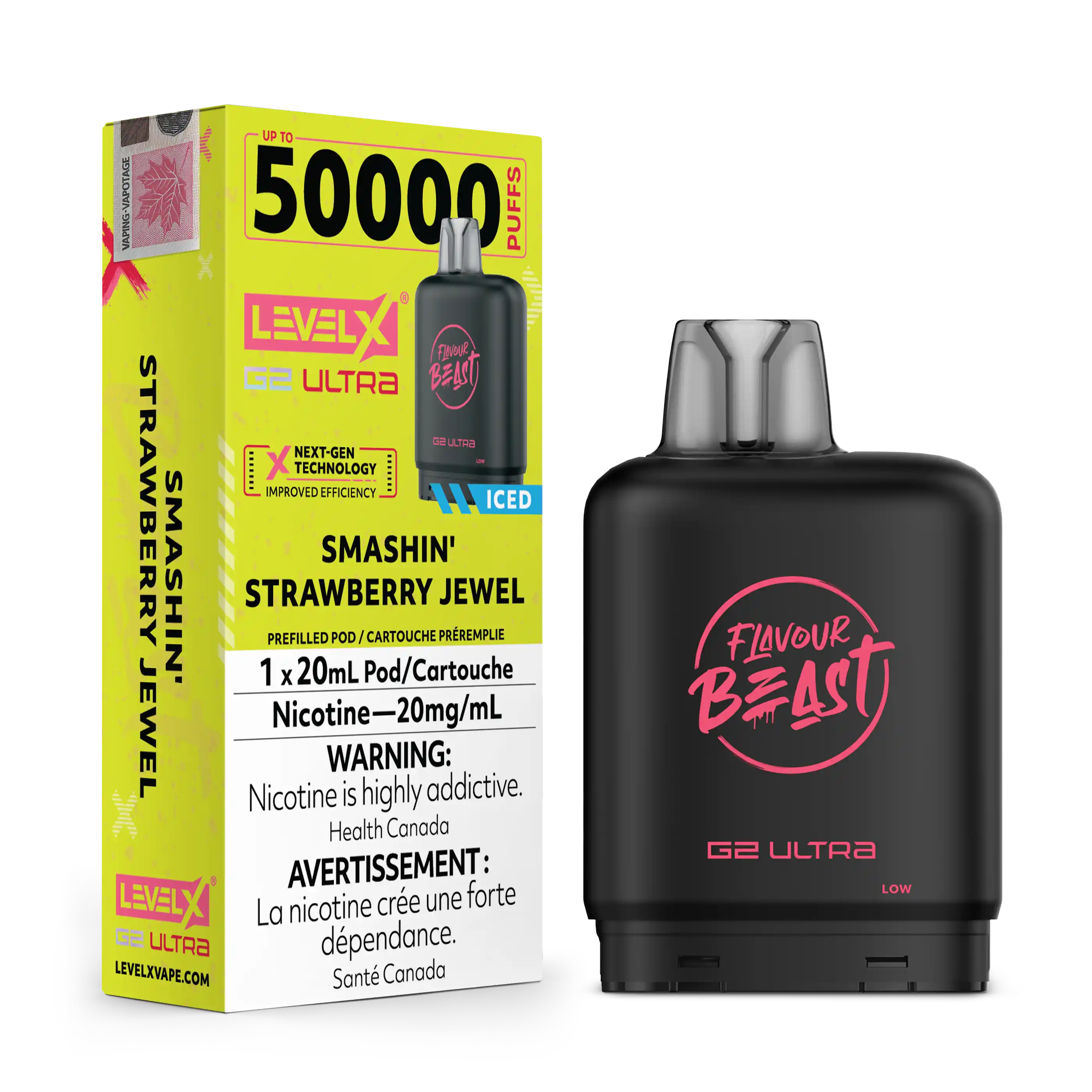 Smashin Strawberry Jewel by Level X Flavour Beast G2 Ultra 50K