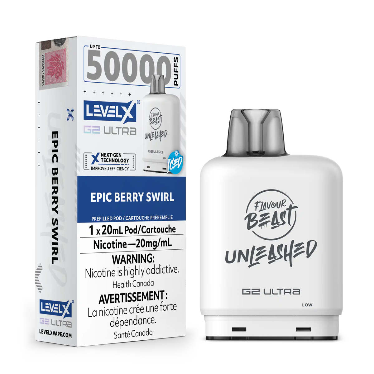 Epic Berry Swirl Iced by Level X Flavour Beast Unleashed G2 Ultra 50K