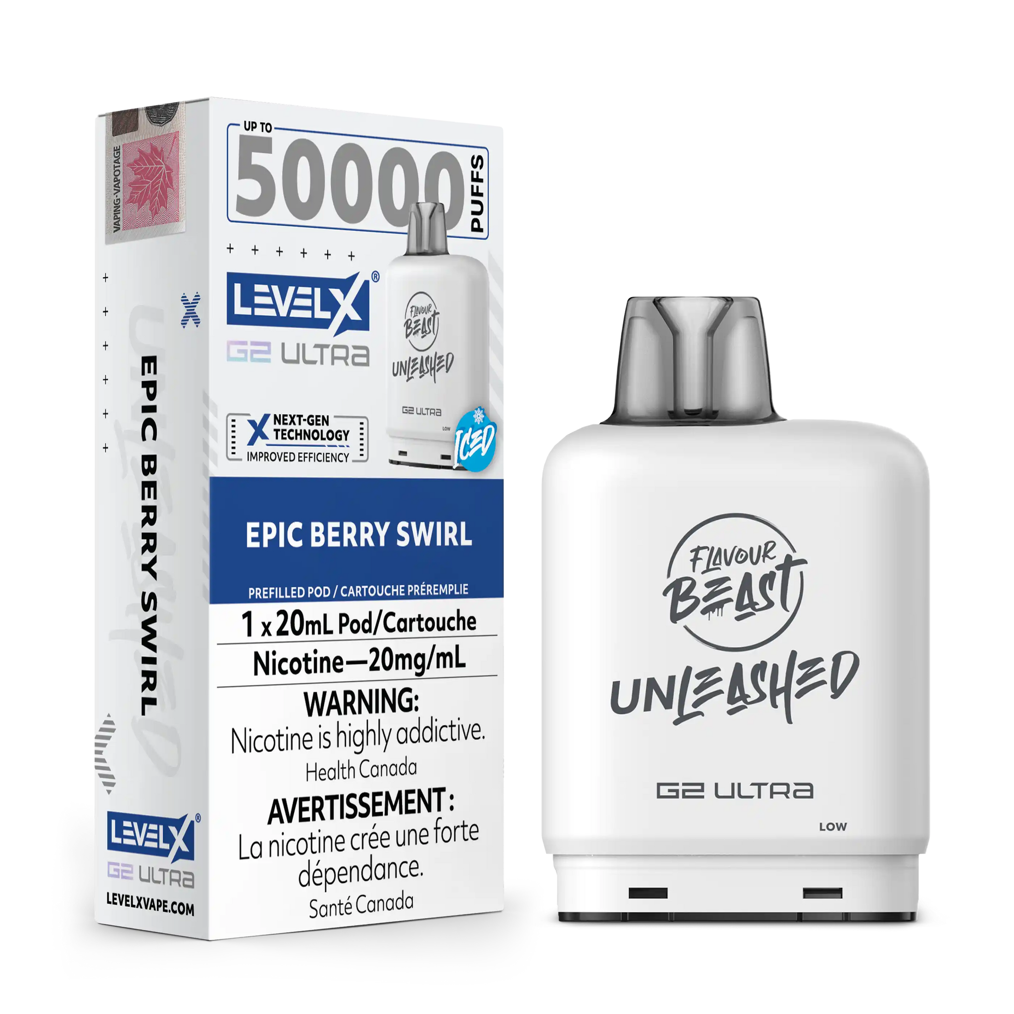 Epic Berry Swirl Iced by Level X Flavour Beast Unleashed G2 Ultra 50K