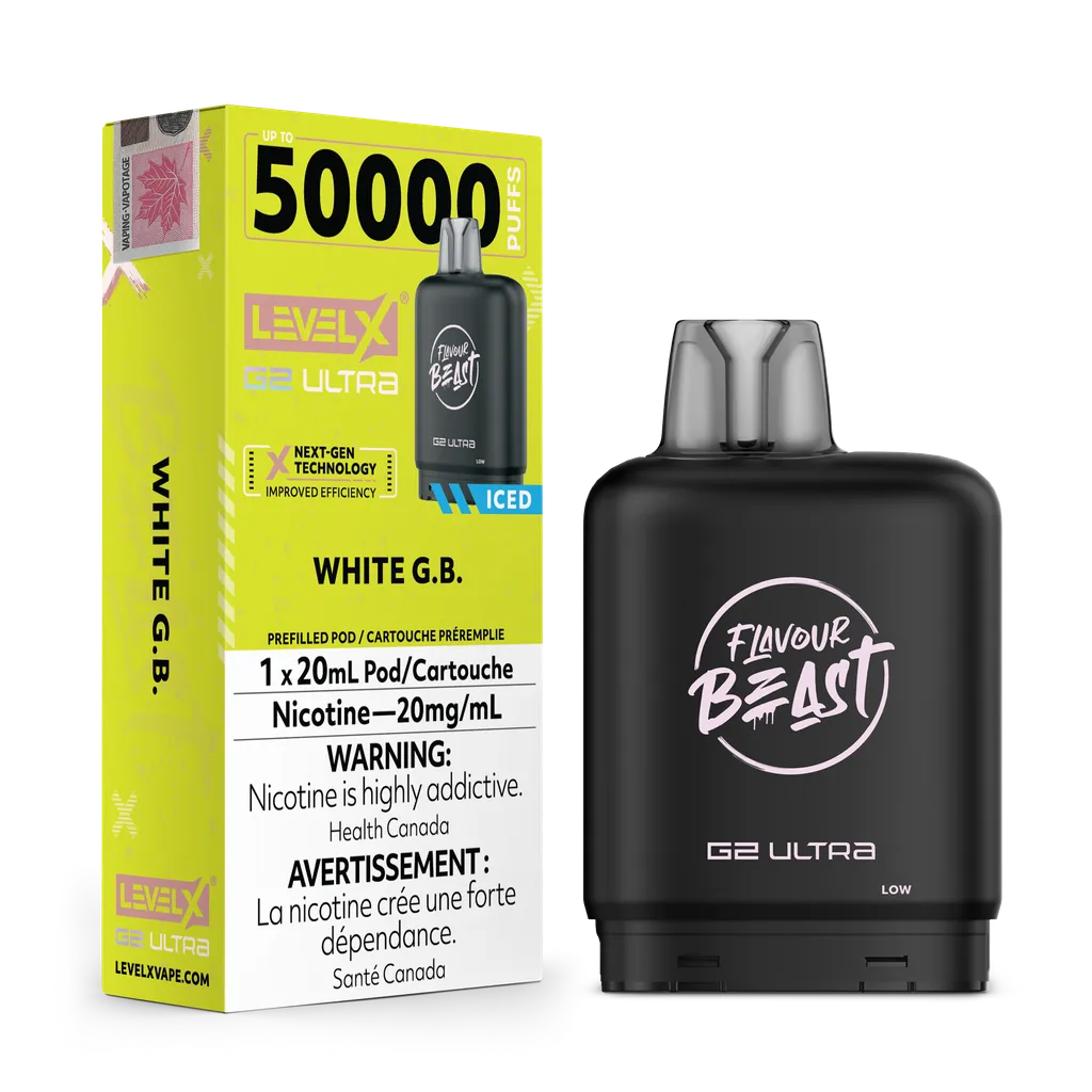White G.B. (Iced) Flavour Beast Boost G2 Pods 25K