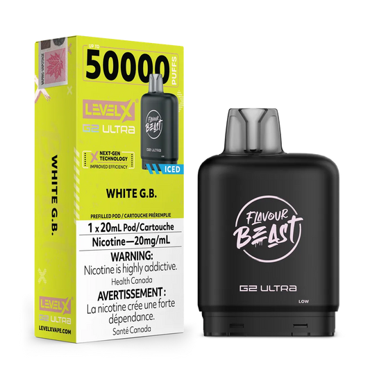 White G.B. (Iced) Flavour Beast Boost G2 Pods 25K