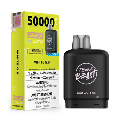 White G.B. Iced by Level X Flavour Beast G2 Ultra 50K