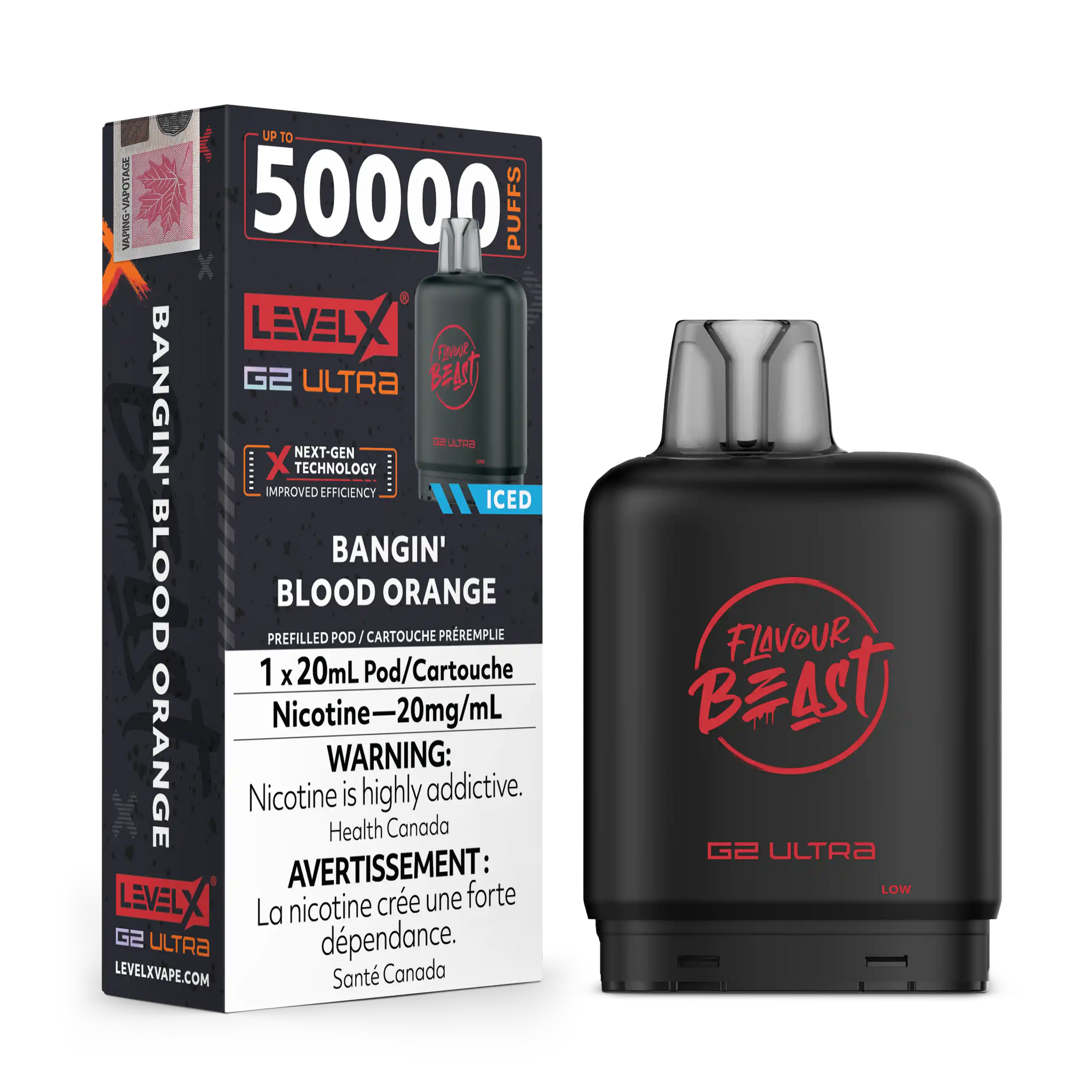 Bangin' Blood Orange by Level X Flavour Beast G2 Ultra 50K