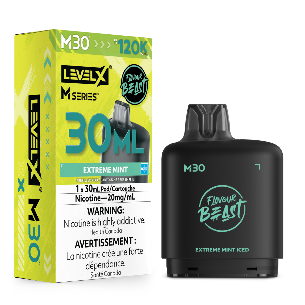 Level X Flavour Beast M Series Pod 30mL – Extreme Mint Iced