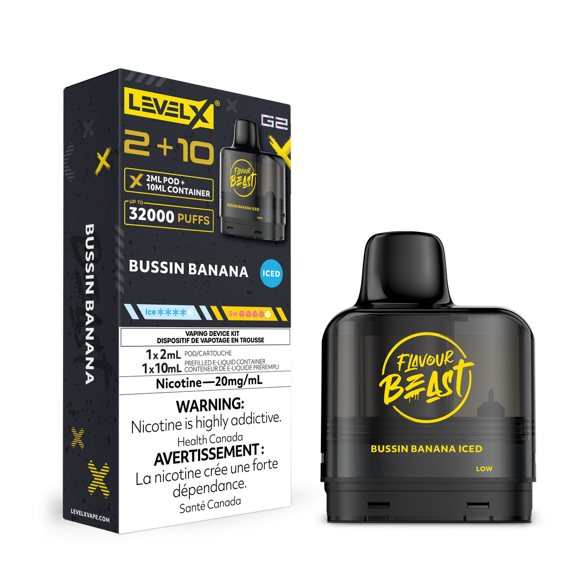 Level X Flavour Beast G2 Pod 2+10mL – Bussin Banana Iced