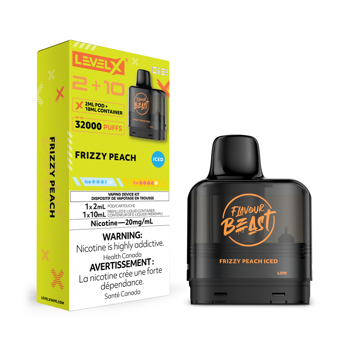 Level X Flavour Beast G2 Pod 2+10mL – Frizzy Peach Iced