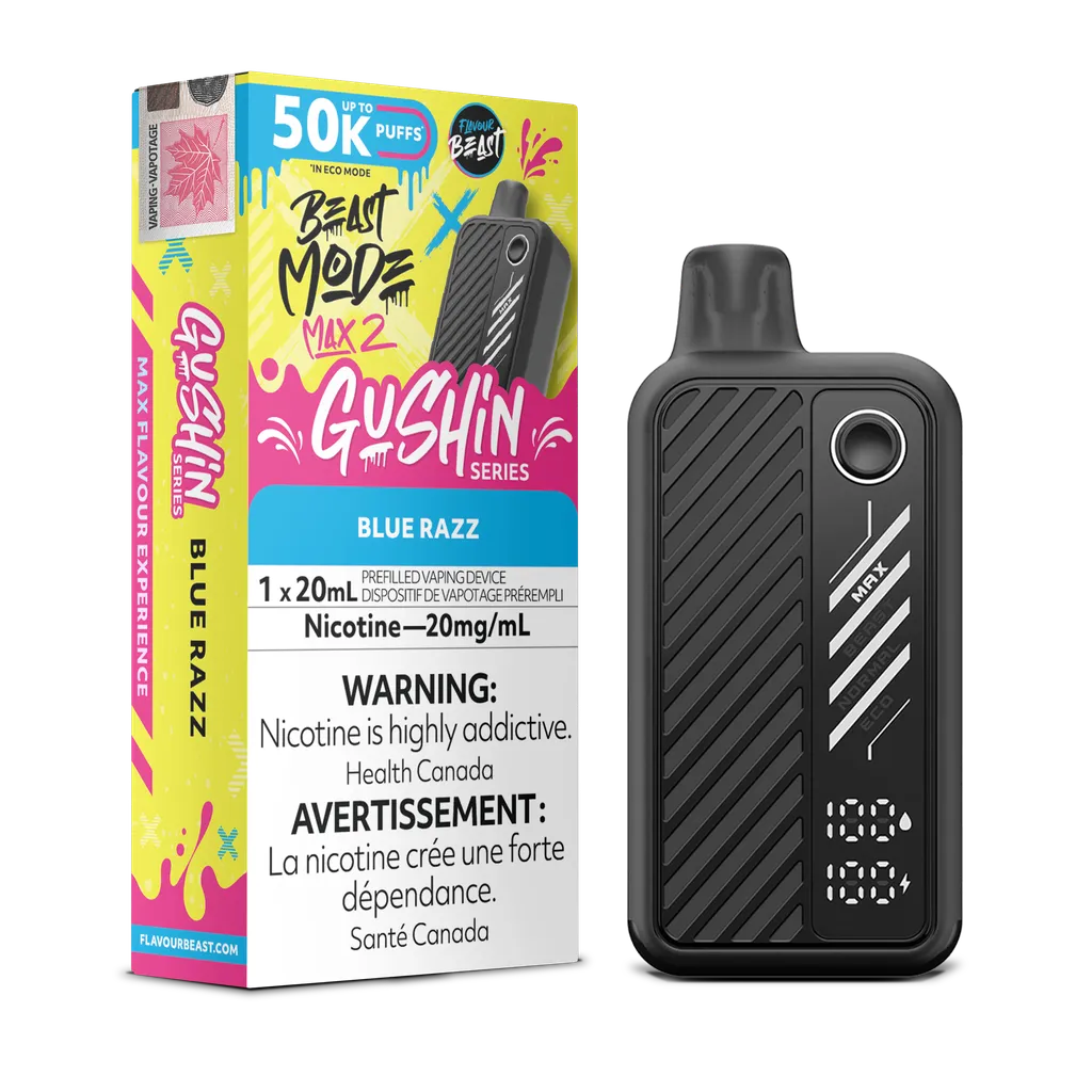 Gushin' Blue Razz Flavour Beast Mode Max 2 - Disposable 50K by FLAVOUR BEAST