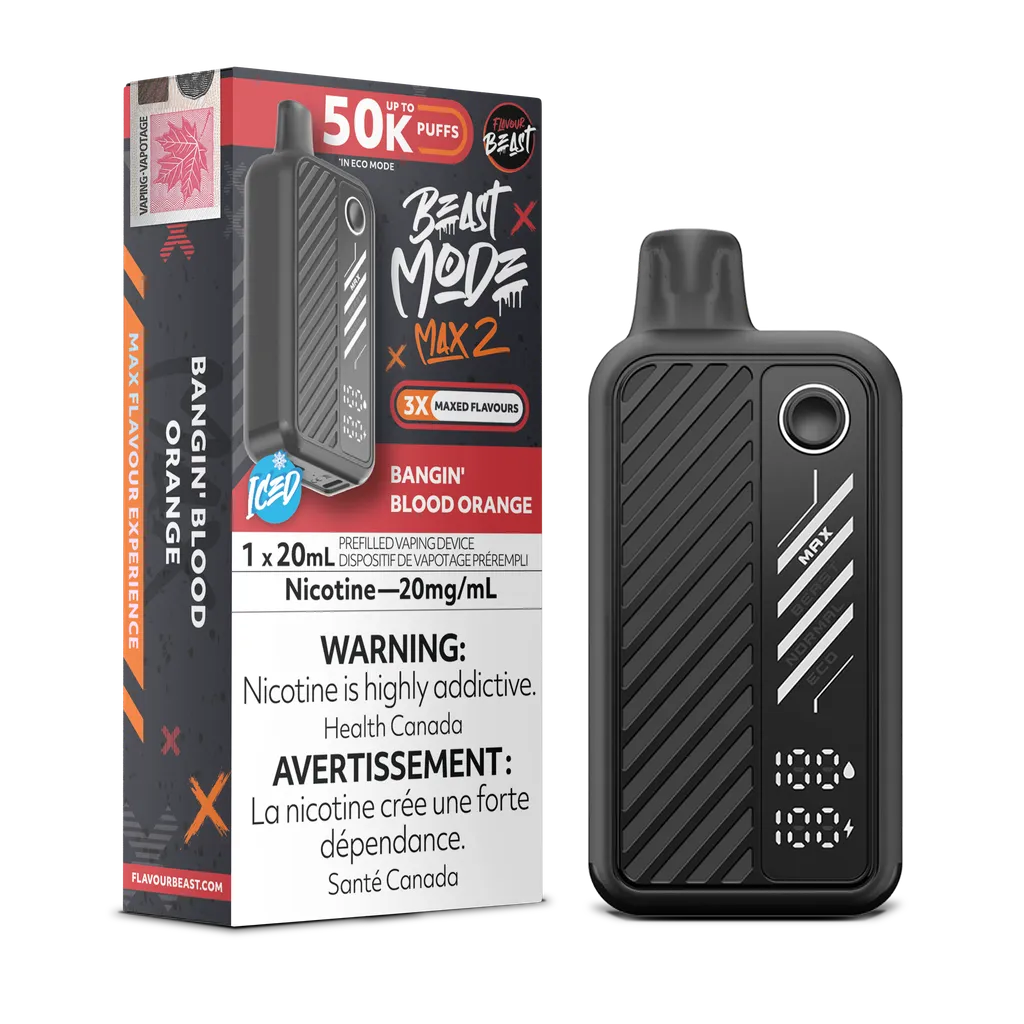 Bangin' Blood Orange Iced Flavour Beast Mode Max 2 - Disposable 50K by FLAVOUR BEAST
